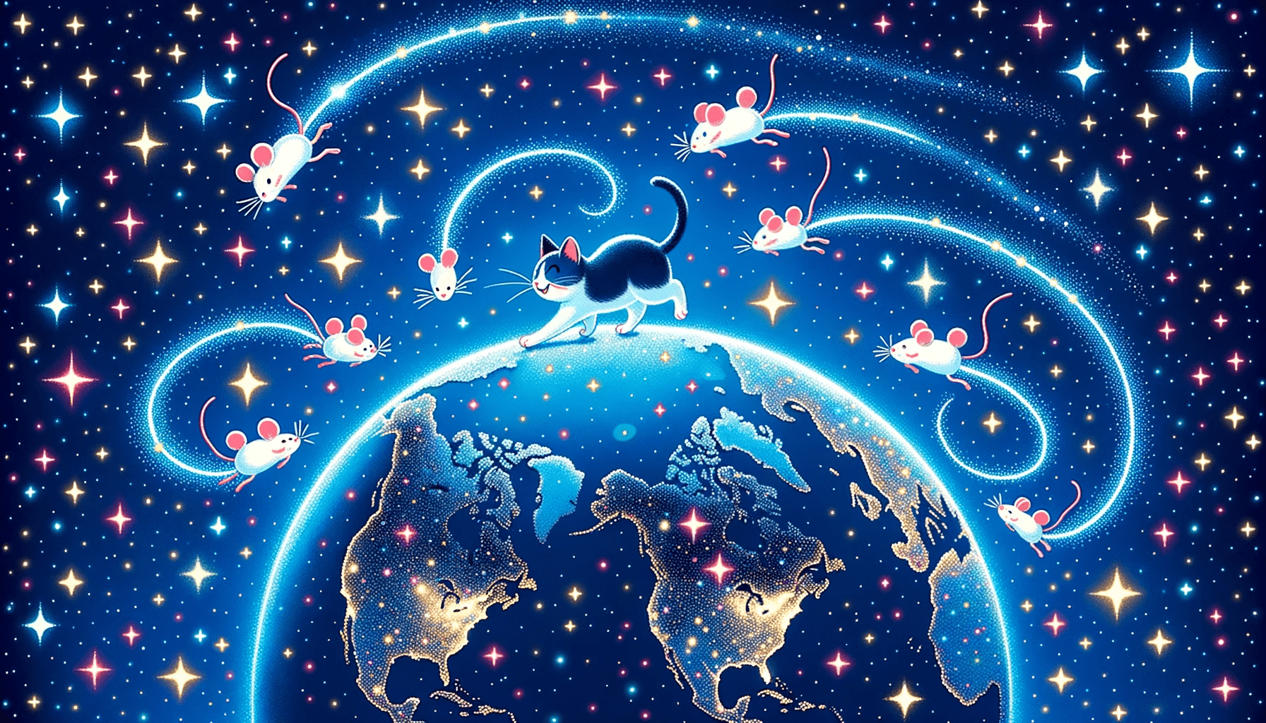 Illustration_-Above-the-blue-planet-Earth-a-cat-with-a-celestial-glow-chases